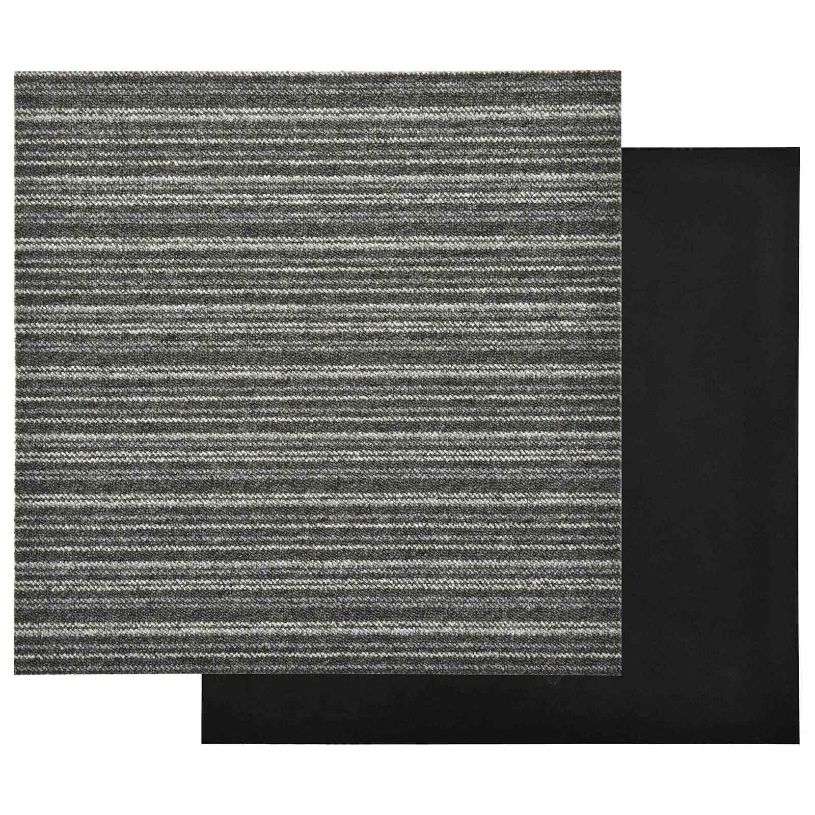 Χαλί 20 pcs Ριγέ ανθρακί 50 x 50 cm 100% Πολυπροπυλένιο - Pakobazaar