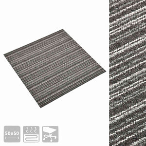Χαλί 20 pcs Ριγέ ανθρακί 50 x 50 cm 100% Πολυπροπυλένιο - Pakobazaar