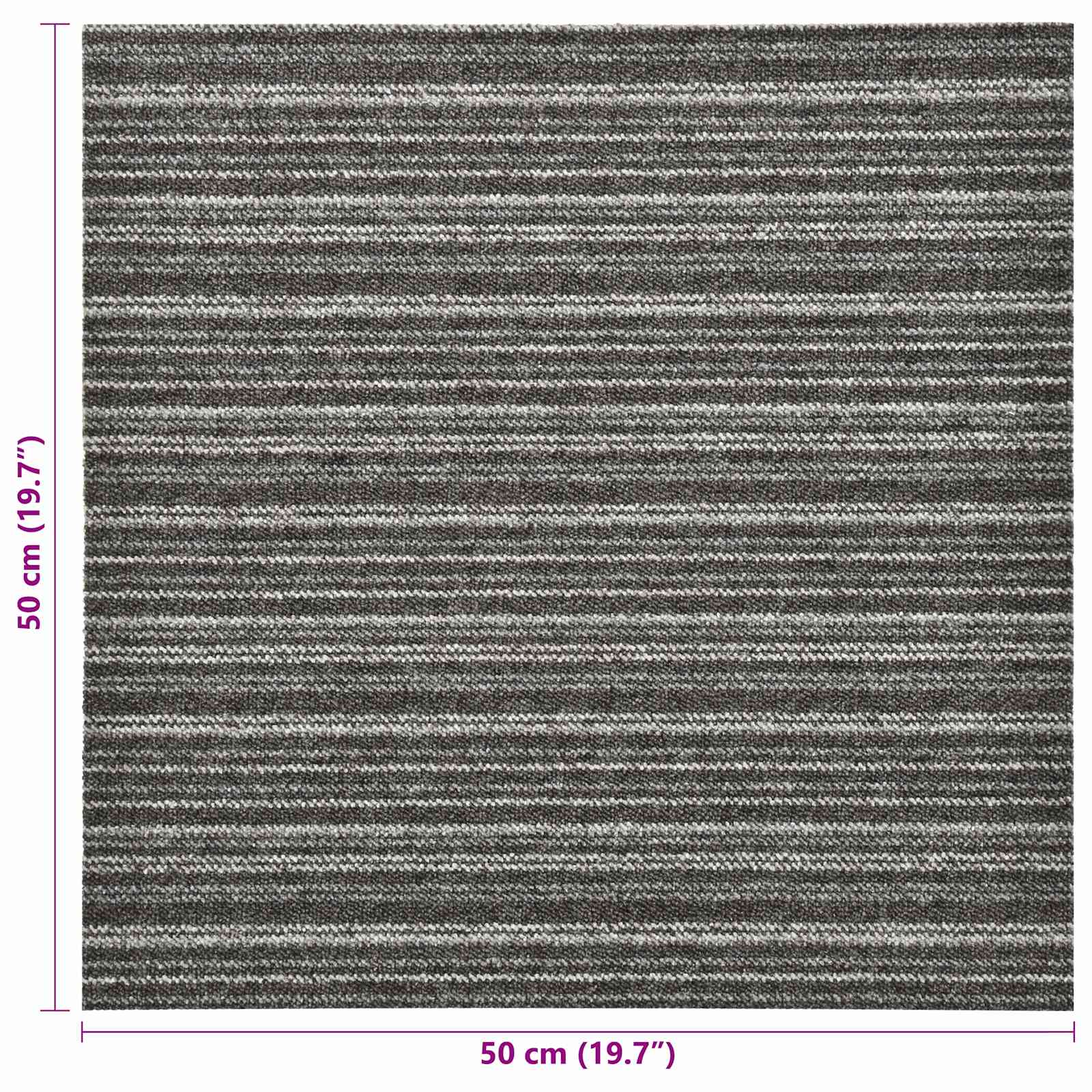 Χαλί 20 pcs Ριγέ ανθρακί 50 x 50 cm 100% Πολυπροπυλένιο - Pakobazaar