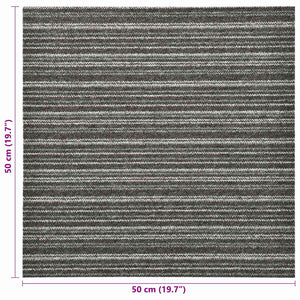 Χαλί 20 pcs Ριγέ ανθρακί 50 x 50 cm 100% Πολυπροπυλένιο - Pakobazaar