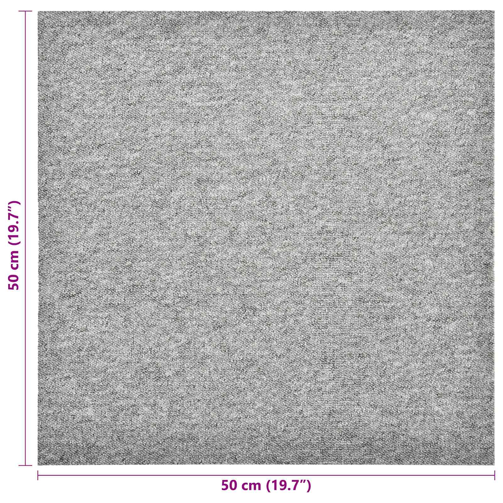 Χαλί 20 pcs Ανοιχτό γκρι 50 x 50 cm 100% Πολυπροπυλένιο - Pakobazaar