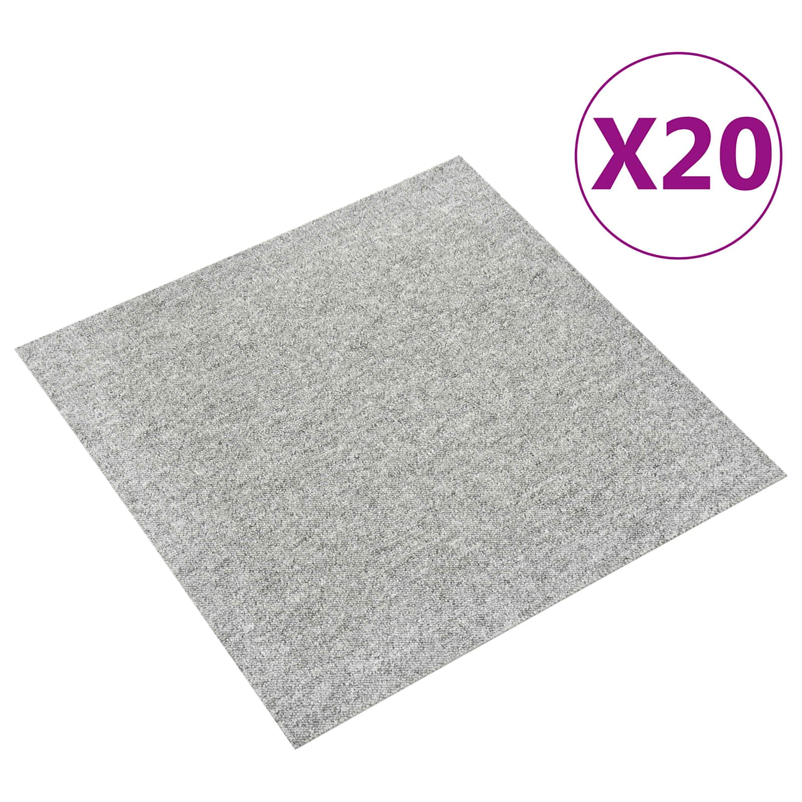 Χαλί 20 pcs Ανοιχτό γκρι 50 x 50 cm 100% Πολυπροπυλένιο - Pakobazaar