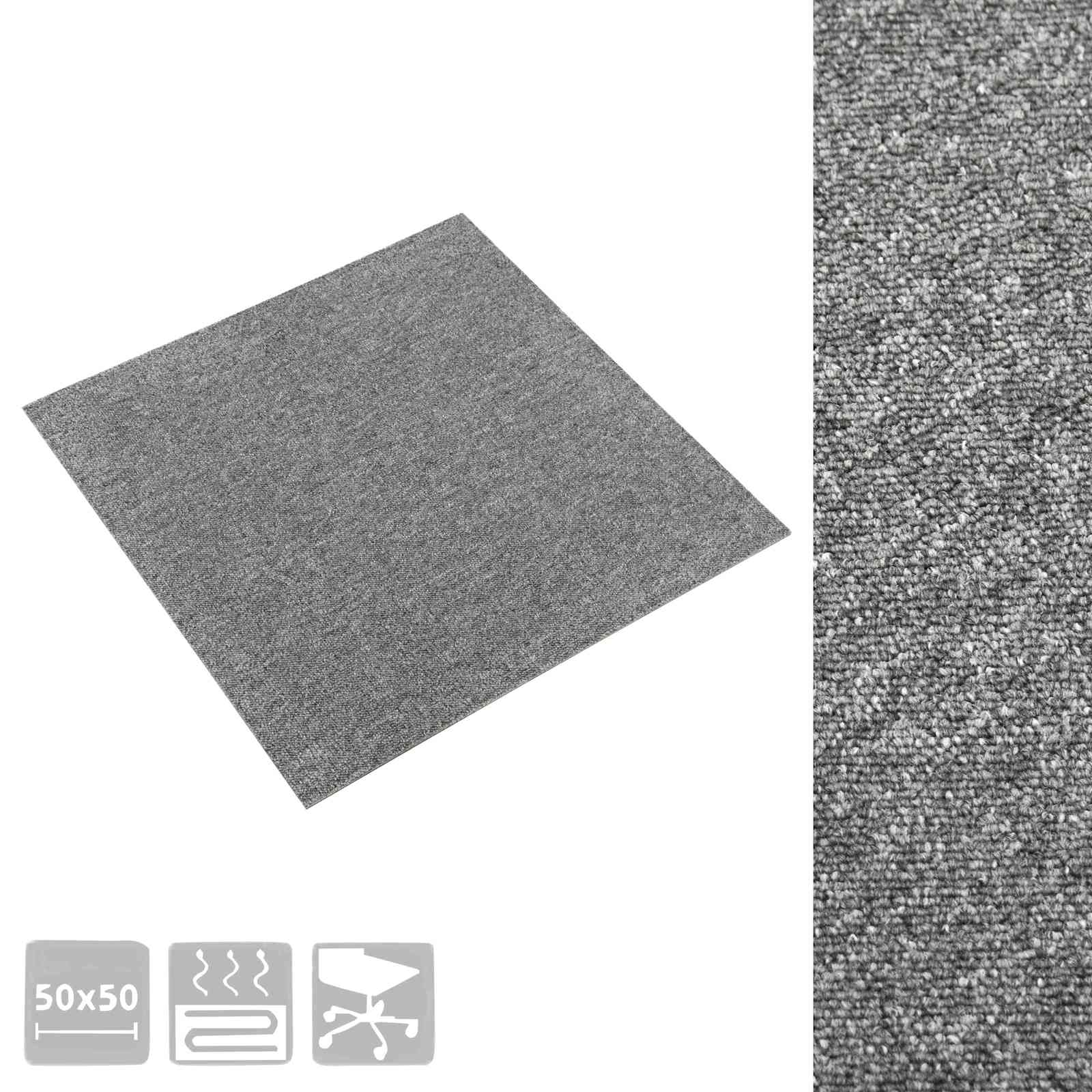 Χαλί 20 pcs Γκρι 50 x 50 cm 100% Πολυπροπυλένιο - Pakobazaar