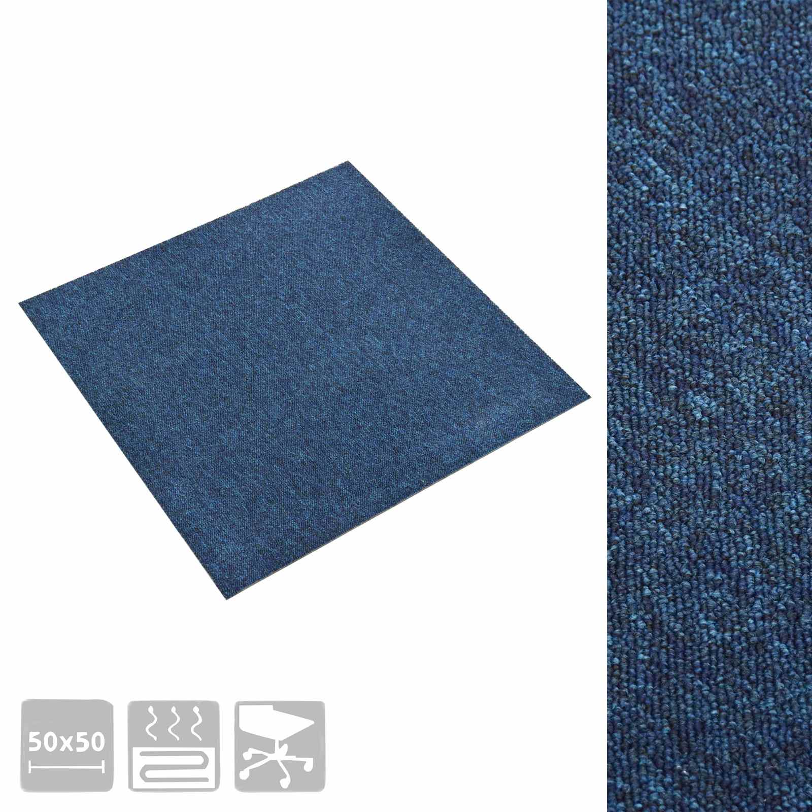 Χαλί 20 pcs Σκούρο Μπλε 50 x 50 cm 100% Πολυπροπυλένιο - Pakobazaar