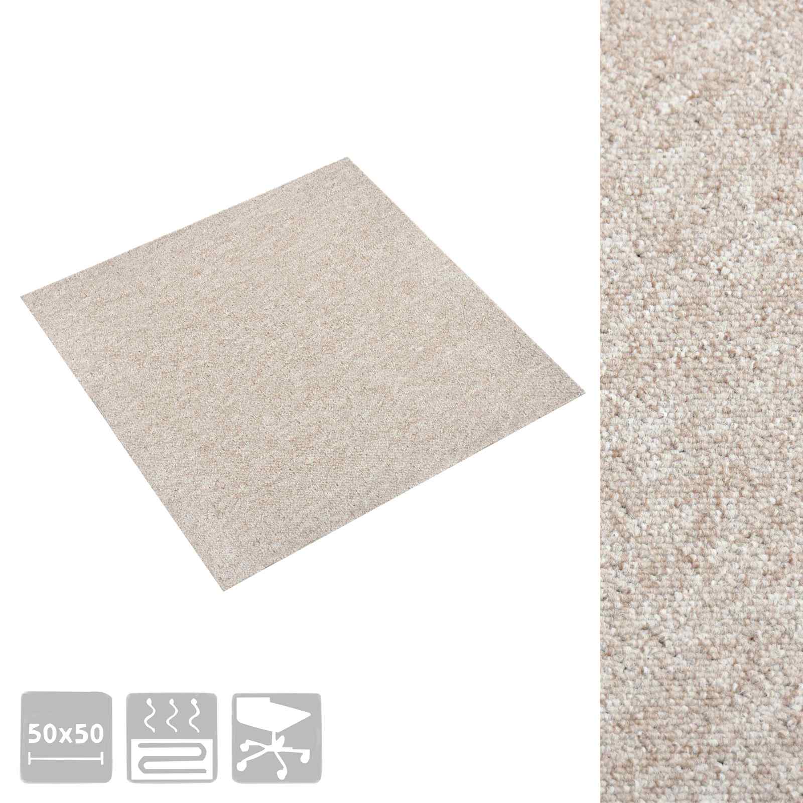 Χαλί 20 pcs Ανοιχτό μπεζ. 50 x 50 cm 100% Πολυπροπυλένιο - Pakobazaar