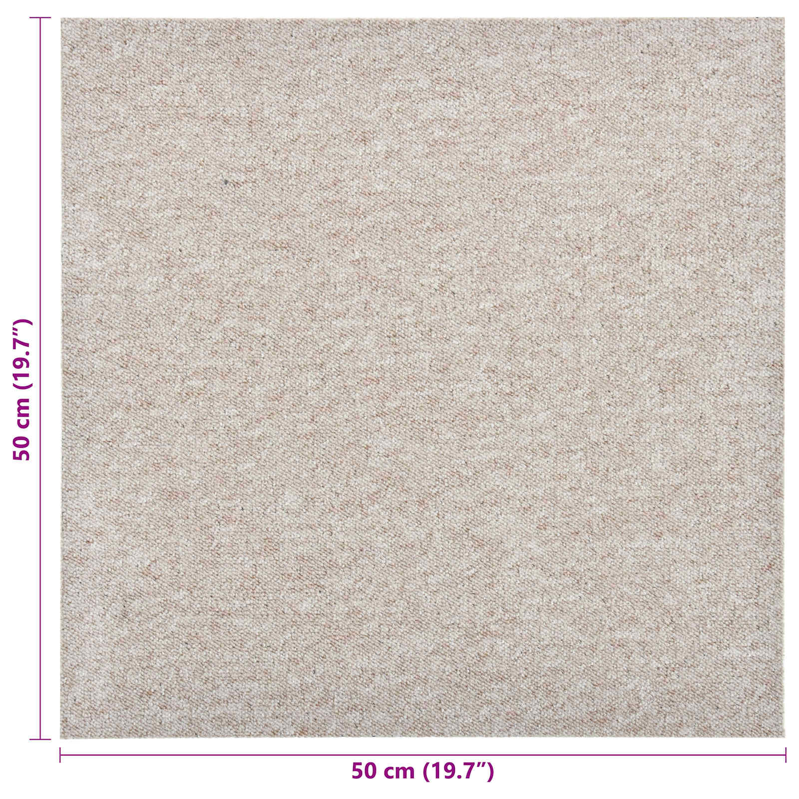 Χαλί 20 pcs Ανοιχτό μπεζ. 50 x 50 cm 100% Πολυπροπυλένιο - Pakobazaar