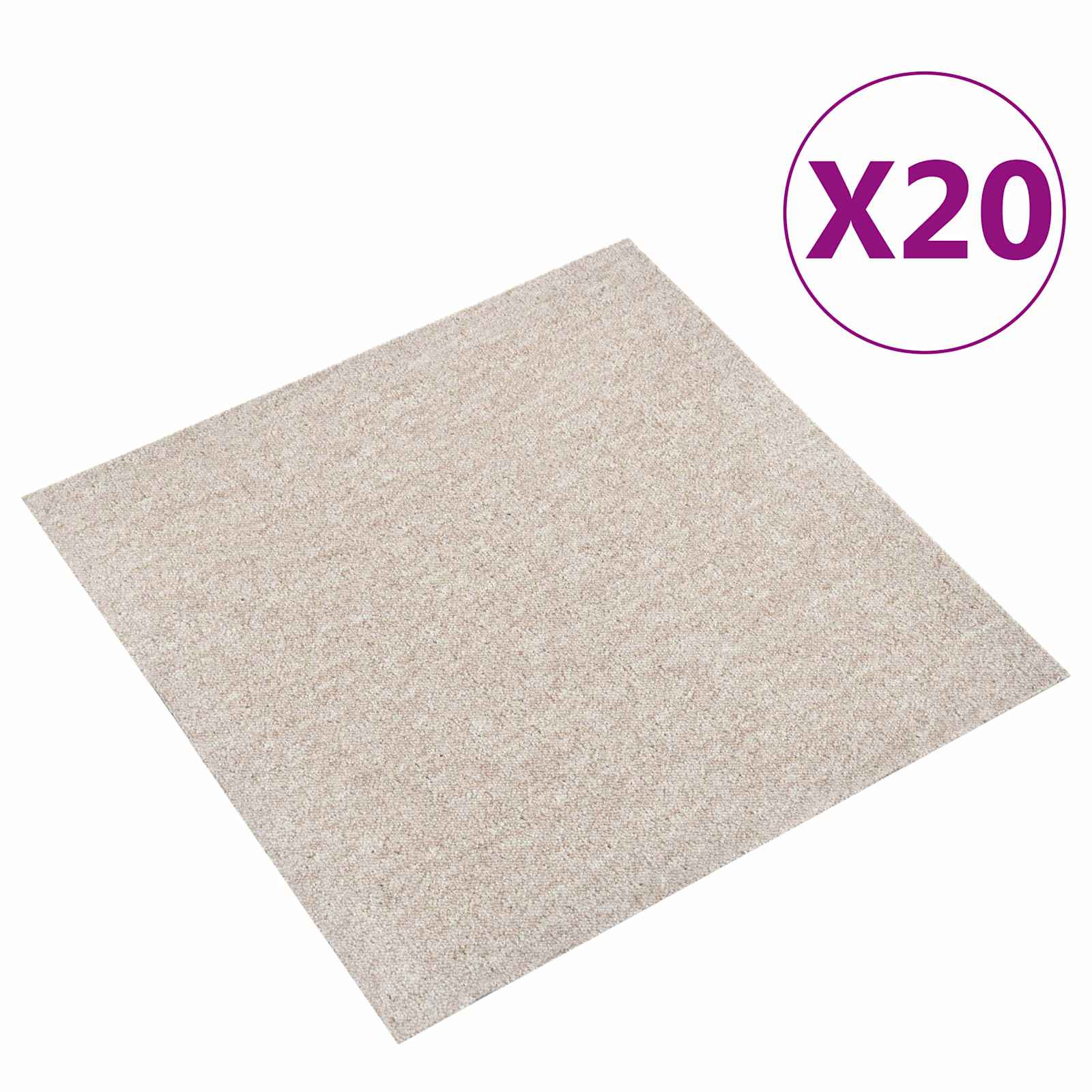 Χαλί 20 pcs Ανοιχτό μπεζ. 50 x 50 cm 100% Πολυπροπυλένιο - Pakobazaar