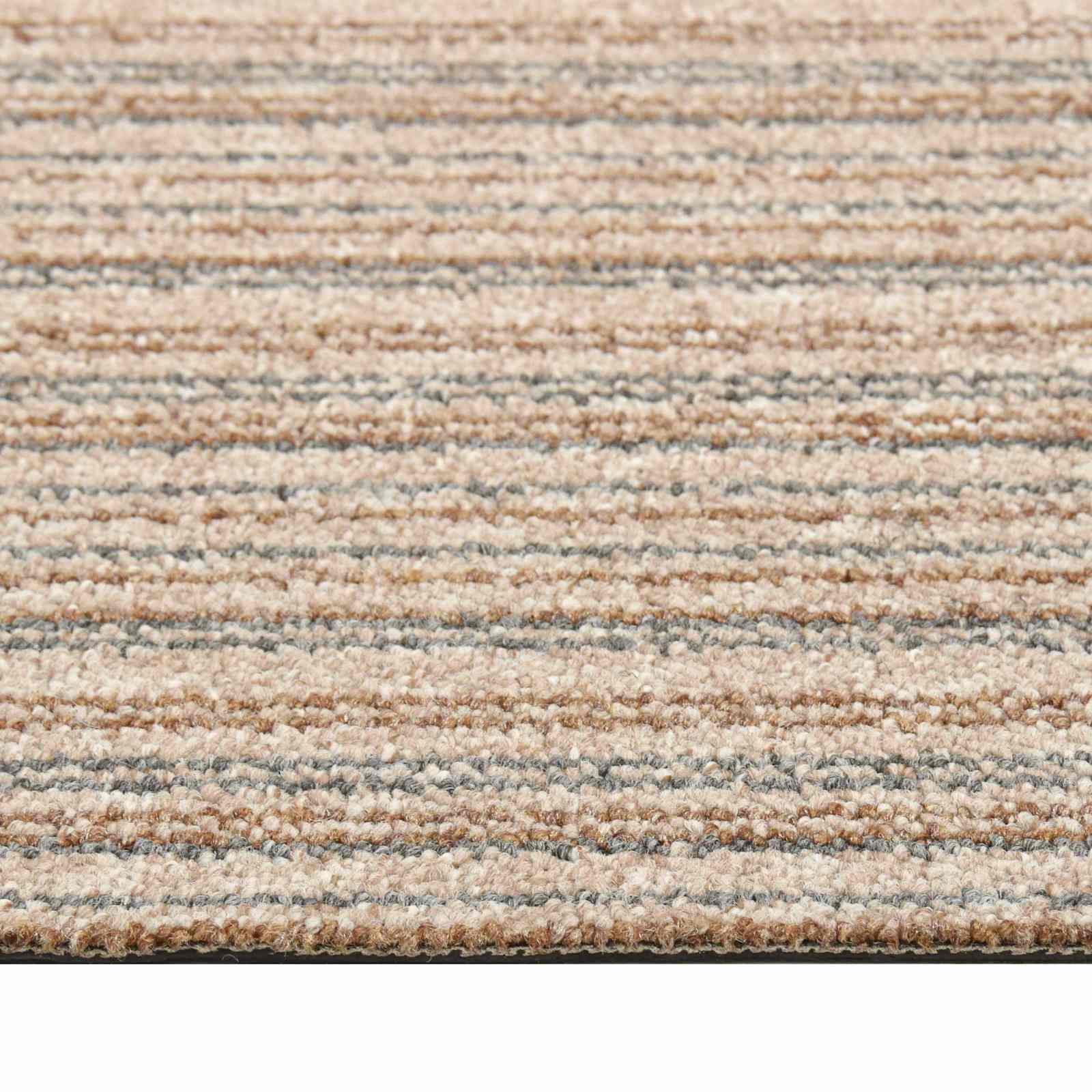 Χαλί 20 pcs Ριγέ μπεζ 50 x 50 cm 100% Πολυπροπυλένιο - Pakobazaar