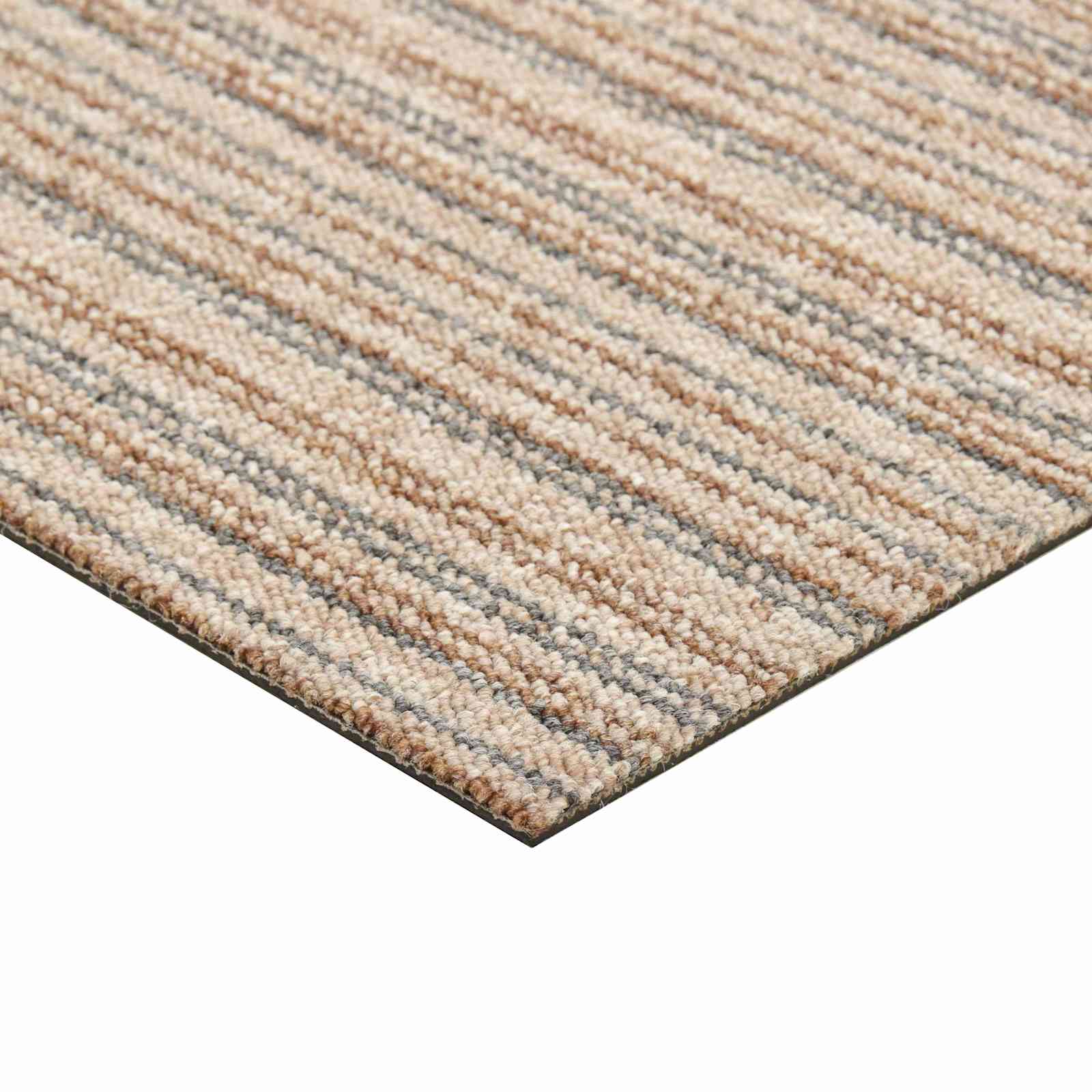 Χαλί 20 pcs Ριγέ μπεζ 50 x 50 cm 100% Πολυπροπυλένιο - Pakobazaar