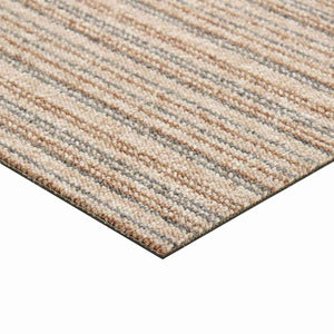 Χαλί 20 pcs Ριγέ μπεζ 50 x 50 cm 100% Πολυπροπυλένιο - Pakobazaar