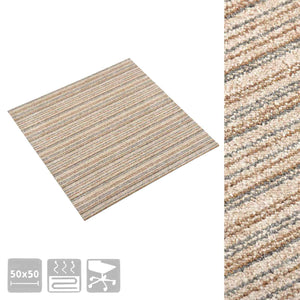 Χαλί 20 pcs Ριγέ μπεζ 50 x 50 cm 100% Πολυπροπυλένιο - Pakobazaar