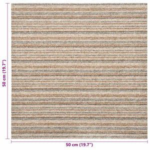 Χαλί 20 pcs Ριγέ μπεζ 50 x 50 cm 100% Πολυπροπυλένιο - Pakobazaar