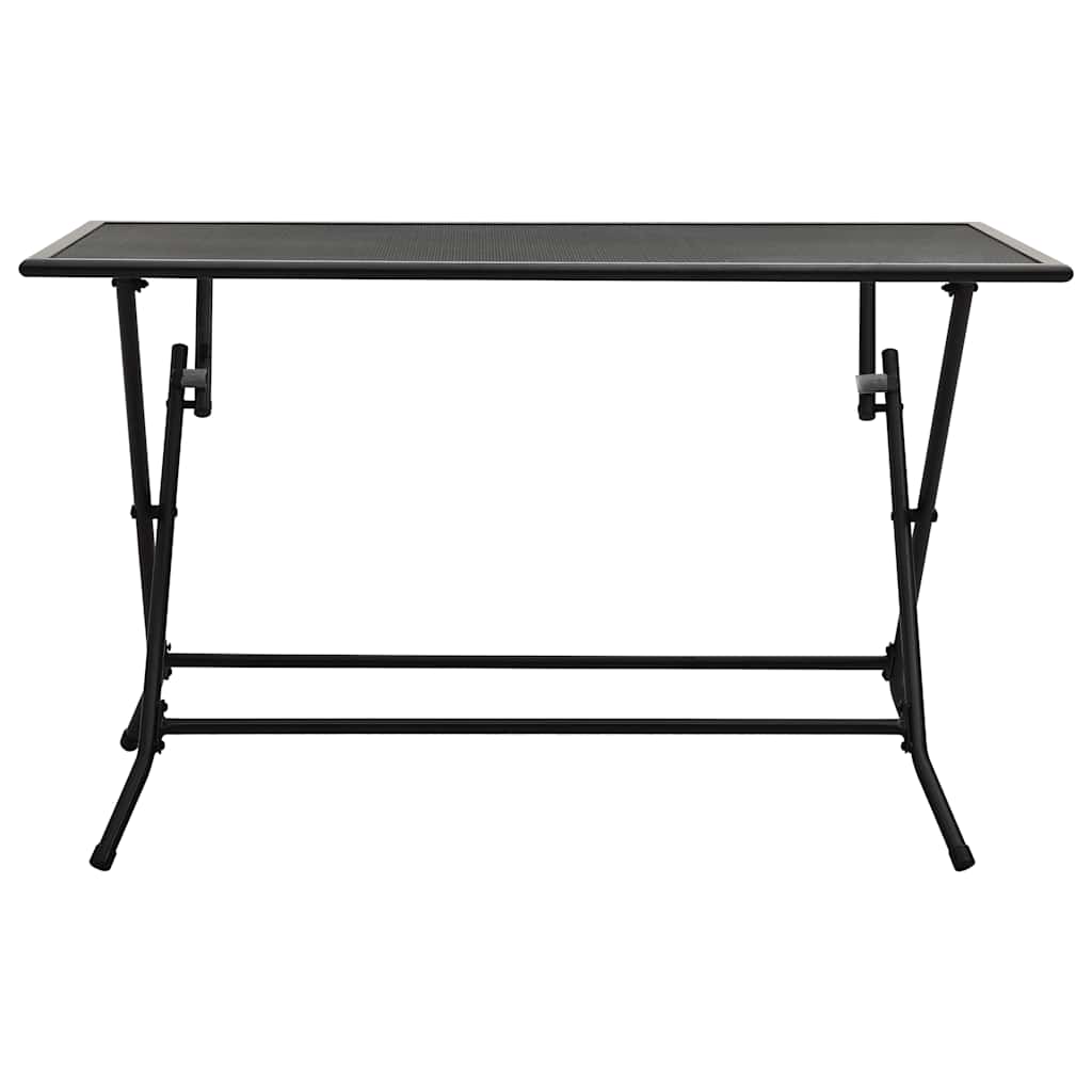 Τραπέζι Πτυσσόμενο με Πλέγμα Ανθρακί 120 x 60 x 72 εκ. Ατσάλινο
