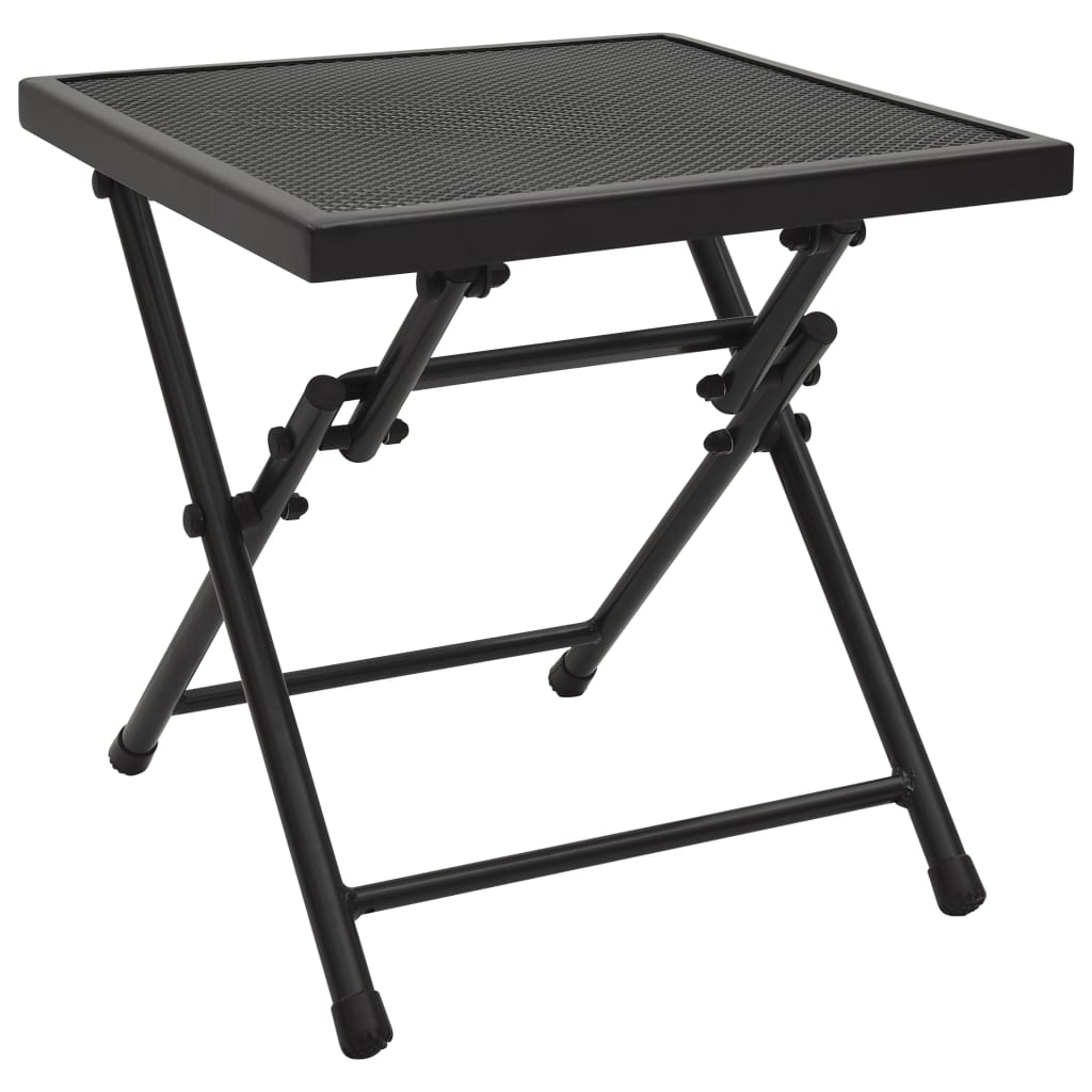 Τραπέζι Πτυσσόμενο με Πλέγμα Ανθρακί 38 x 38 x 38 εκ. Ατσάλινο - PAKOBAZAAR