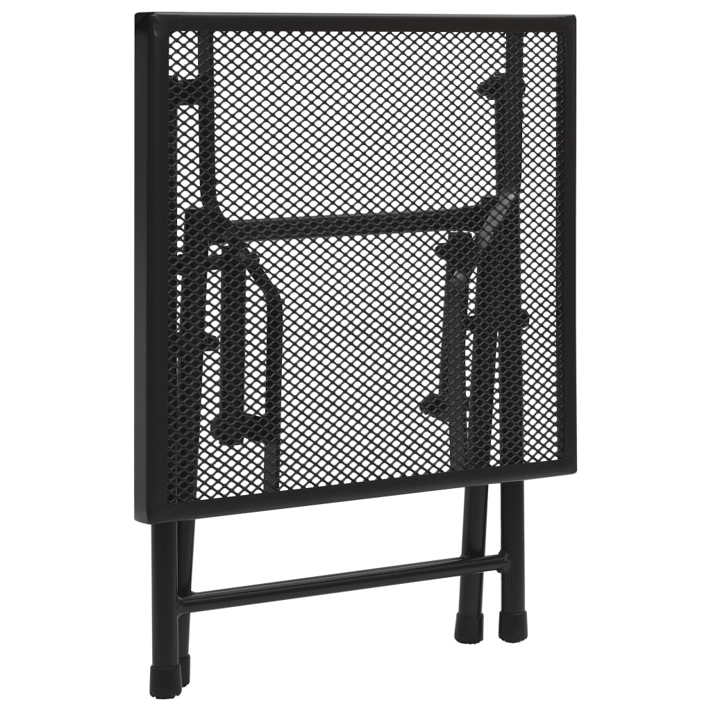 Τραπέζι Πτυσσόμενο με Πλέγμα Ανθρακί 38 x 38 x 38 εκ. Ατσάλινο - PAKOBAZAAR