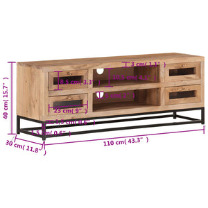 Έπιπλο Τηλεόρασης 110 x 30 x 40 εκ. από Μασίφ Ξύλο Ακακίας