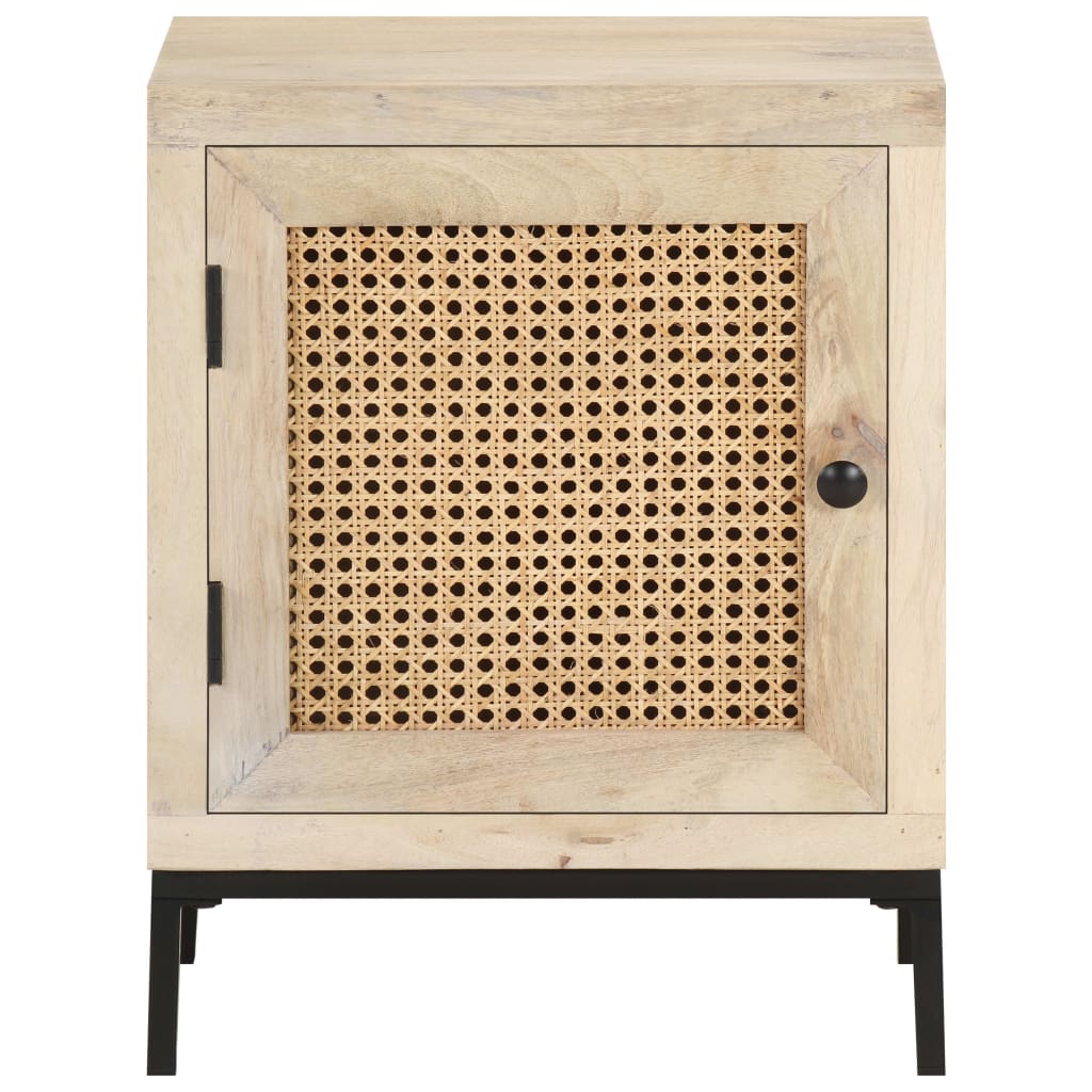 Κομοδίνο 40 x 30 x 50 εκ. Μασίφ Ξύλο Μάνγκο/Φυσικό Ζαχαροκάλαμο