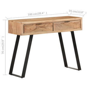 Τραπέζι Κονσόλα Live Edge 100x35x76 εκ. από Μασίφ Ξύλο Ακακίας