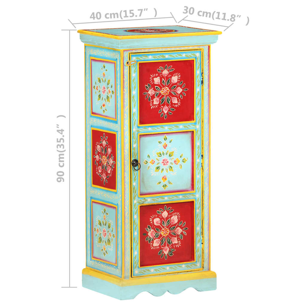 Ντουλάπι με Χειροπ. Λεπτομέρειες 40x30x90 εκ. Μασίφ Ξύλο Μάνγκο