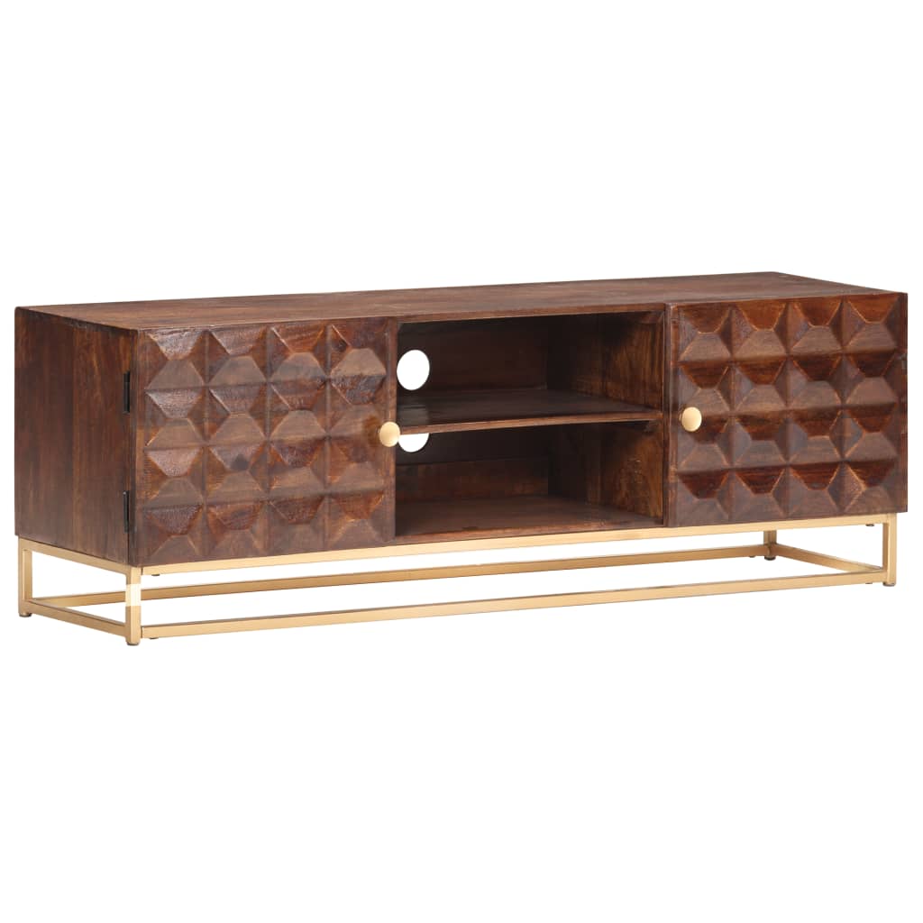 Έπιπλο Τηλεόρασης 124x29x45 εκ. από Μασίφ Ξύλο Μάνγκο - Pakobazaar