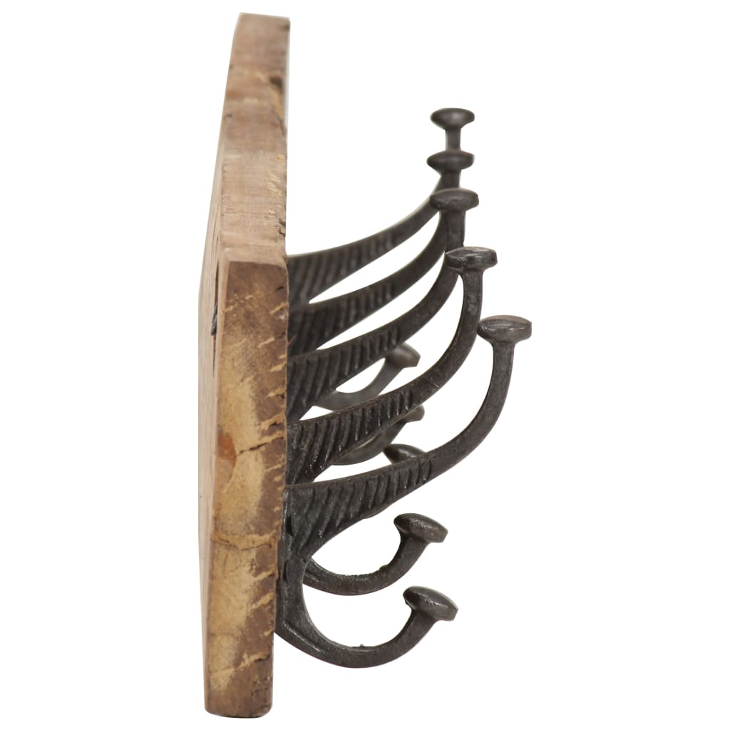 Κρεμάστρα Χολ 5 Γάντζοι 100x2,5x15 εκ. Μασίφ Ανακυκλωμένο Ξύλο