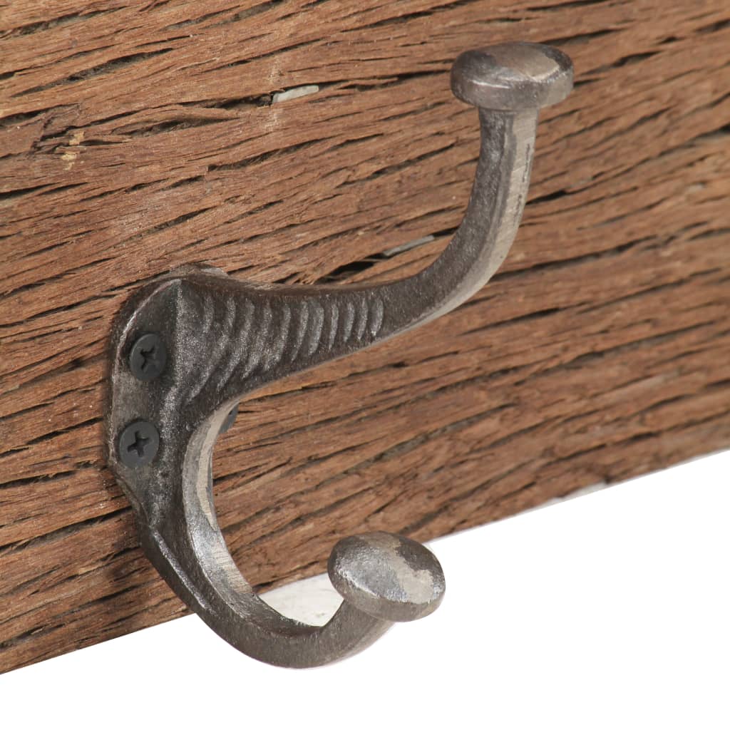 Κρεμάστρα Χολ 5 Γάντζοι 100x2,5x15 εκ. Μασίφ Ανακυκλωμένο Ξύλο