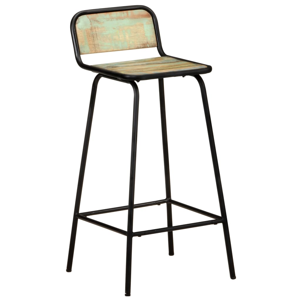 Καρέκλες Μπαρ 4 τεμ. από Μασίφ Ανακυκλωμένο Ξύλο