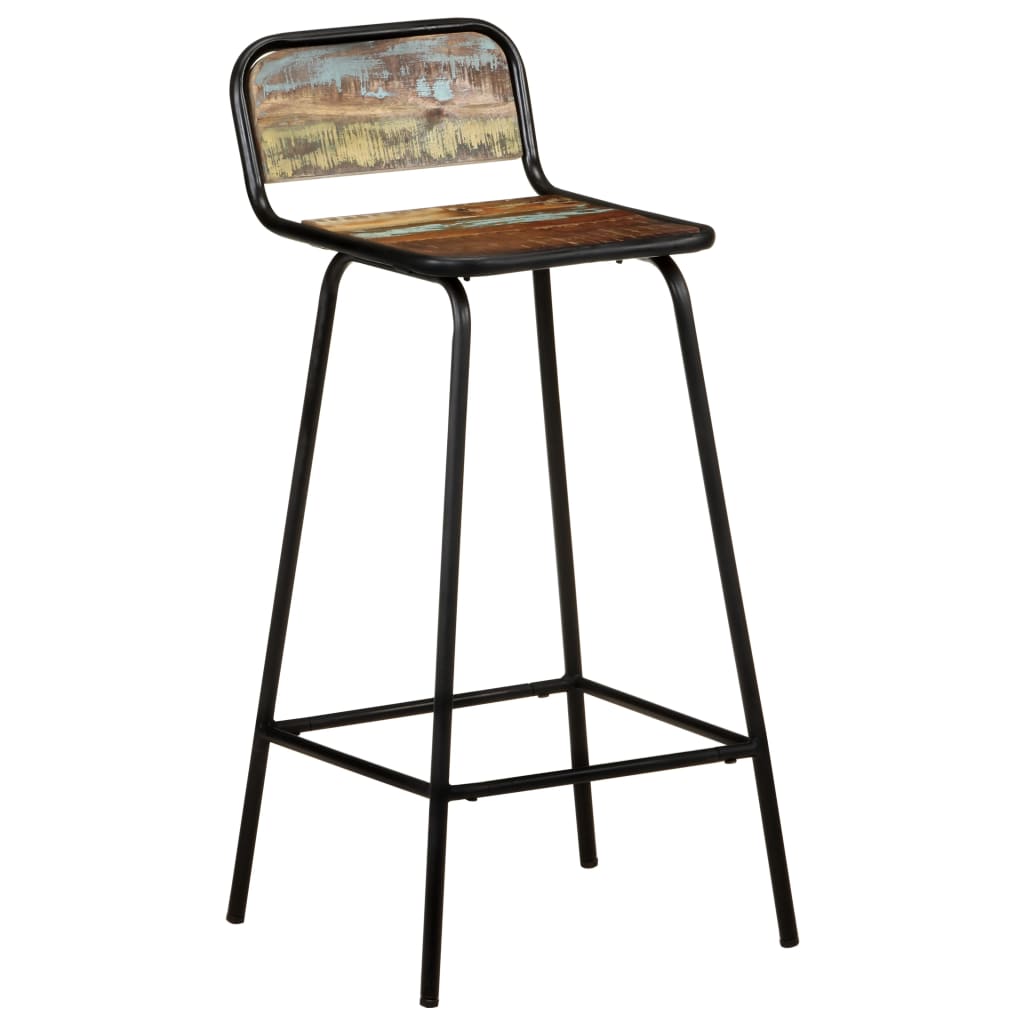 Καρέκλες Μπαρ 4 τεμ. από Μασίφ Ανακυκλωμένο Ξύλο