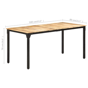 Τραπεζαρία 160 x 80 x 76 εκ. από Ακατέργαστο Ξύλο Μάνγκο