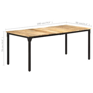 Τραπεζαρία 180 x 90 x 76 εκ. από Ακατέργαστο Ξύλο Μάνγκο - Pakobazaar