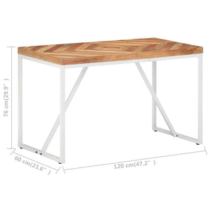 Τραπεζαρία 120 x 60 x 76 εκ. από Μασίφ Ξύλο Ακακίας/Ξύλο Μάνγκο