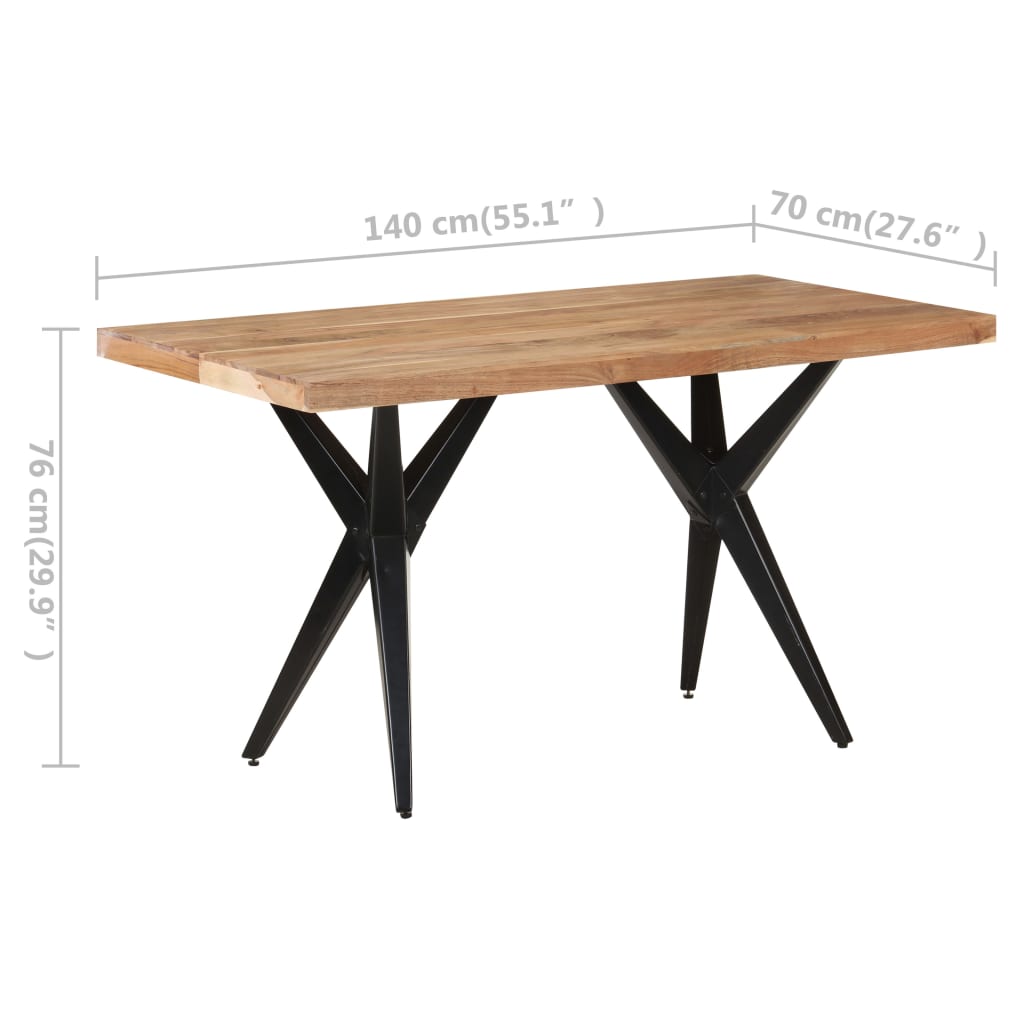 Τραπεζαρία 140 x 70 x 76 εκ. από Μασίφ Ξύλο Ακακίας