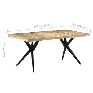 Τραπεζαρία 180 x 90 x 76 εκ. από Ακατέργαστο Ξύλο Μάνγκο