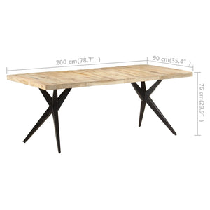 Τραπεζαρία 200 x 90 x 76 εκ. από Ακατέργαστο Ξύλο Μάνγκο