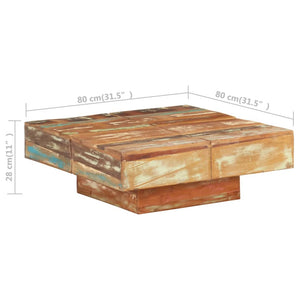 Τραπεζάκι Σαλονιού 80 x 80 x 28 εκ. από Μασίφ Ανακυκλωμένο Ξύλο