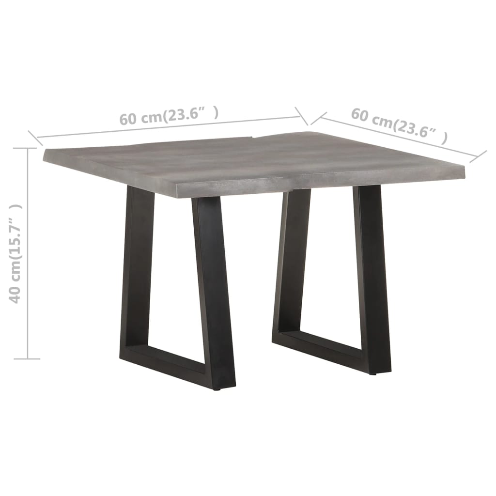 Τραπεζάκι Σαλονιού Live Edge 60x60x40 εκ. Μασίφ Ξύλο Ακακίας