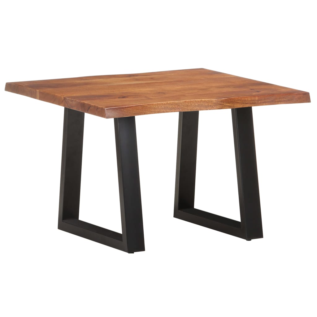 Τραπεζάκι Σαλονιού Live Edge 60x60x40 εκ. Μασίφ Ξύλο Ακακίας