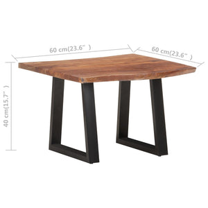 Τραπεζάκι Σαλονιού Live Edge 60x60x40 εκ. Μασίφ Ξύλο Ακακίας