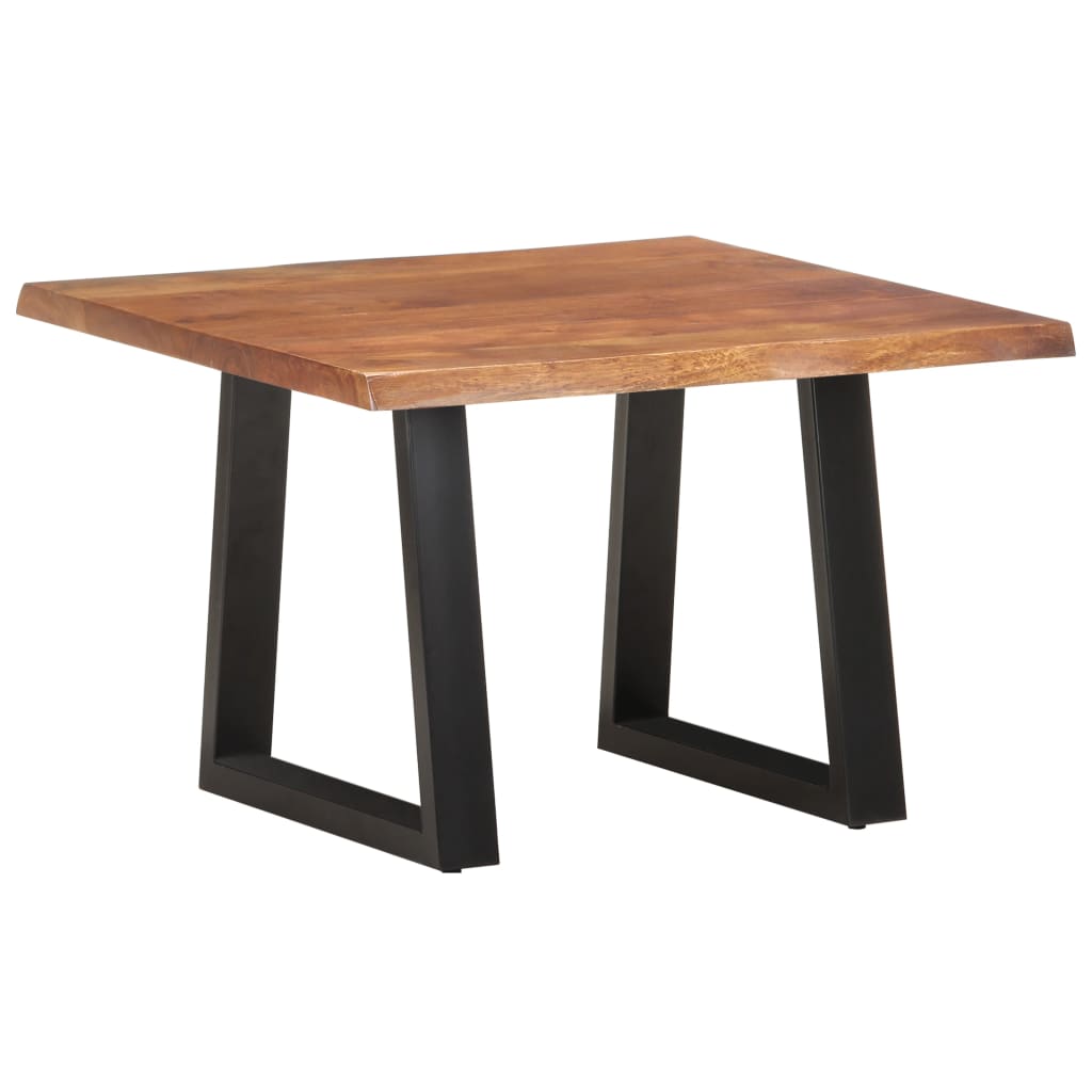 Τραπεζάκι Σαλονιού Live Edge 60x60x40 εκ. Μασίφ Ξύλο Ακακίας