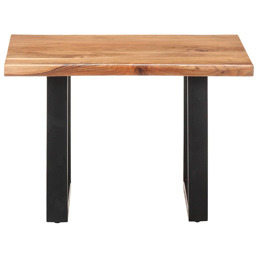 Τραπεζάκι Σαλονιού Live Edge 60x60x40 εκ. Μασίφ Ξύλο Ακακίας
