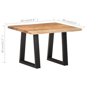 Τραπεζάκι Σαλονιού Live Edge 60x60x40 εκ. Μασίφ Ξύλο Ακακίας