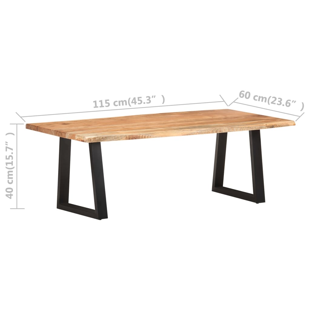 Τραπεζάκι Σαλονιού Live Edge 115x60x40 εκ. Μασίφ Ξύλο Ακακίας - Pakobazaar
