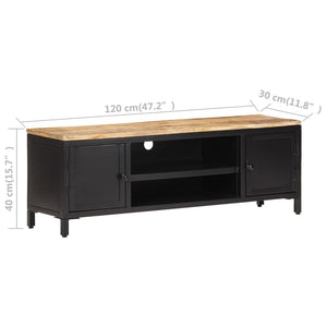 Έπιπλο Τηλεόρασης 120x30x40 εκ. Μασίφ Ακατέργαστο Ξύλο Μάνγκο