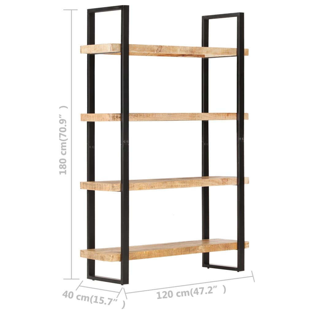 Βιβλιοθήκη με 4 Επίπεδα 120x40x180 εκ. Ακατέργαστο Ξύλο Μάνγκο
