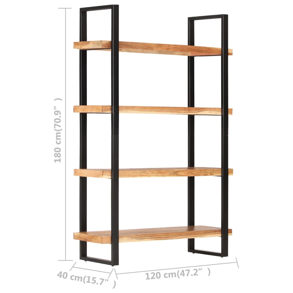Βιβλιοθήκη με 4 Επίπεδα 120 x 40 x 180 εκ. Μασίφ Ξύλο Ακακίας