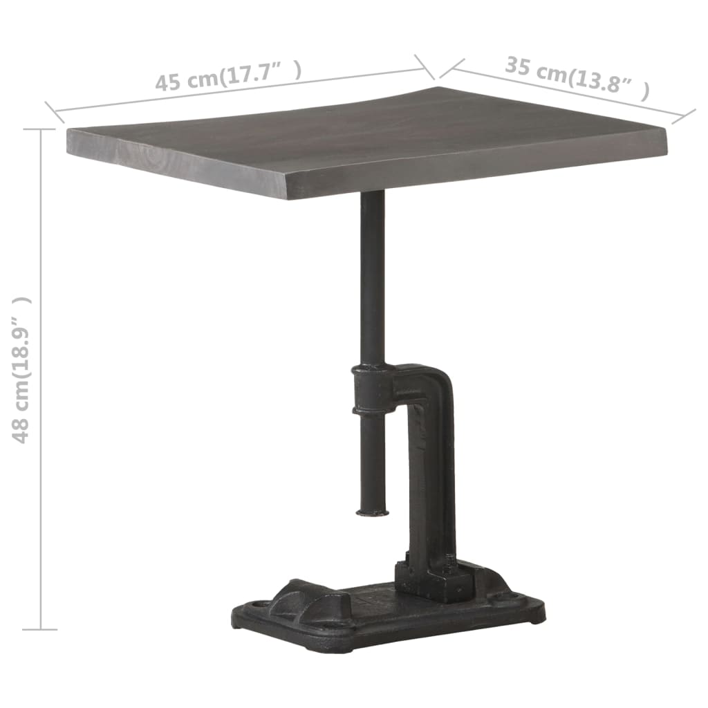 Τραπεζάκι Βοηθ. Γκρι 45x35x48εκ. Μασίφ Ξύλο Ακακίας/Χυτοσίδηρος - Pakobazaar