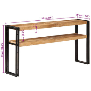 Τραπέζι Κονσόλα 150 x 30 x 75 εκ. από Ακατέργαστο Ξύλο Μάνγκο