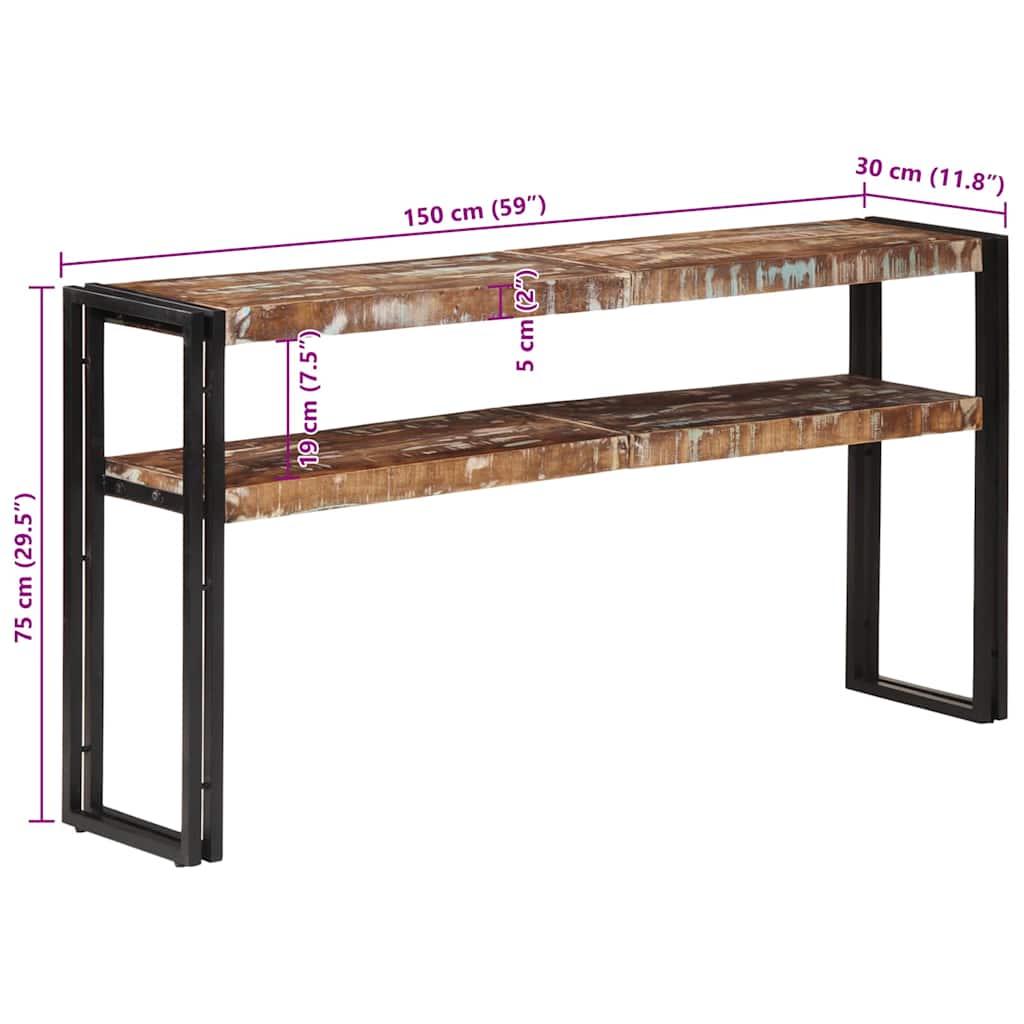 Τραπέζι Κονσόλα 150 x 30 x 75 εκ. από Μασίφ Ανακυκλωμένο Ξύλο