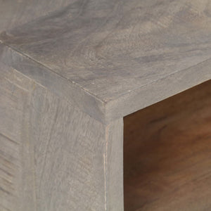 Έπιπλο Τηλεόρασης Γκρι 130x35x51 εκ. Μασίφ Ακατέργαστο Μάνγκο