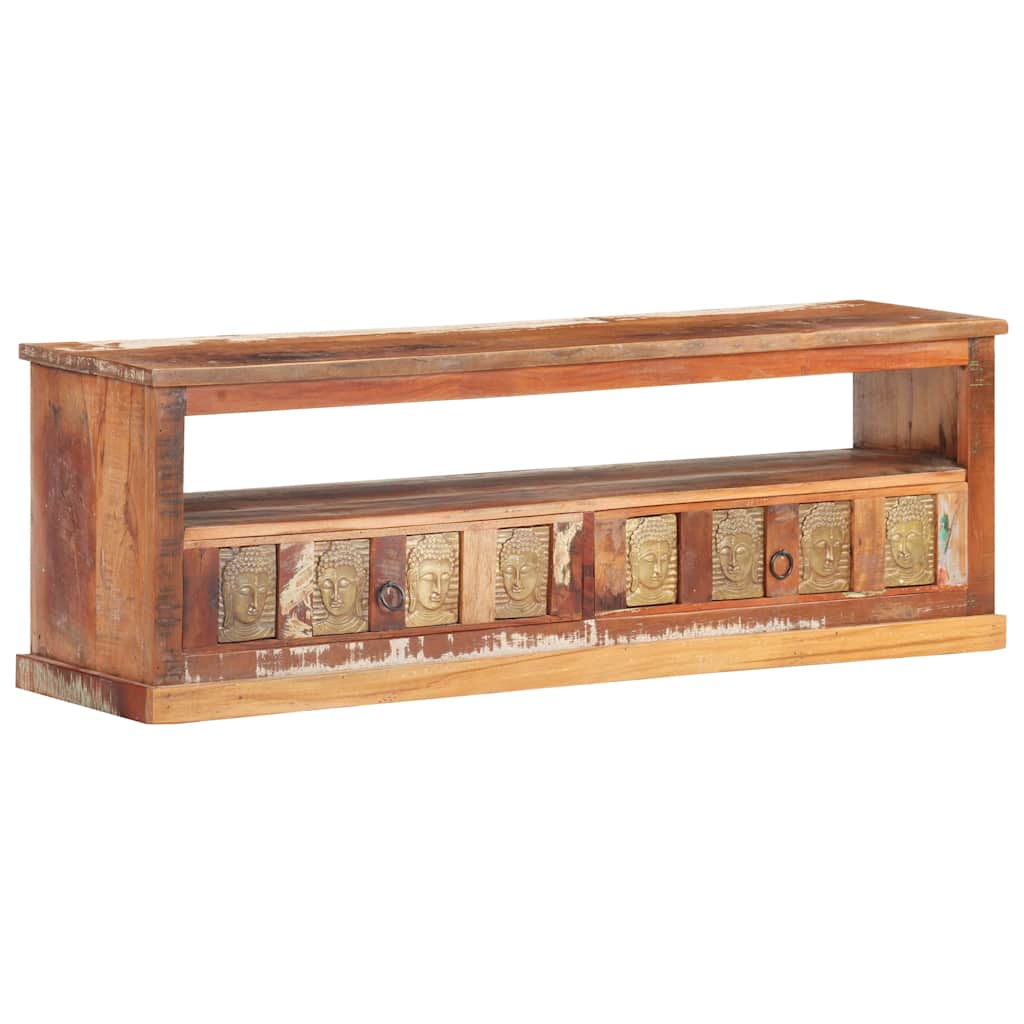 Έπιπλο Τηλεόρασης Σχέδιο Βούδας 120x30x40 εκ. Ανακυκλωμένο Ξύλο